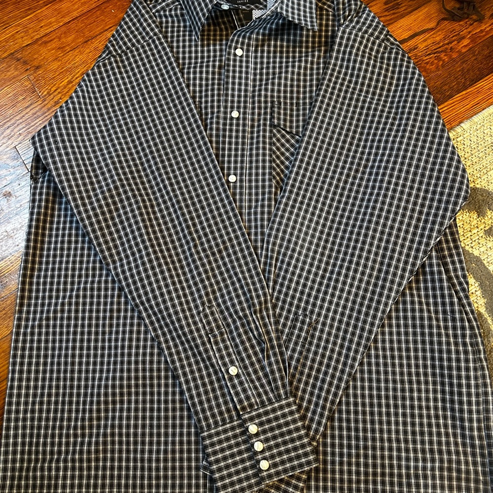Ariat Men's Black and White Plaid Shirt